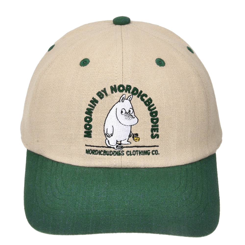 Moomintroll Flowers Dad Cap Beige/Green - Nordicbuddies | Moomin Shop United States