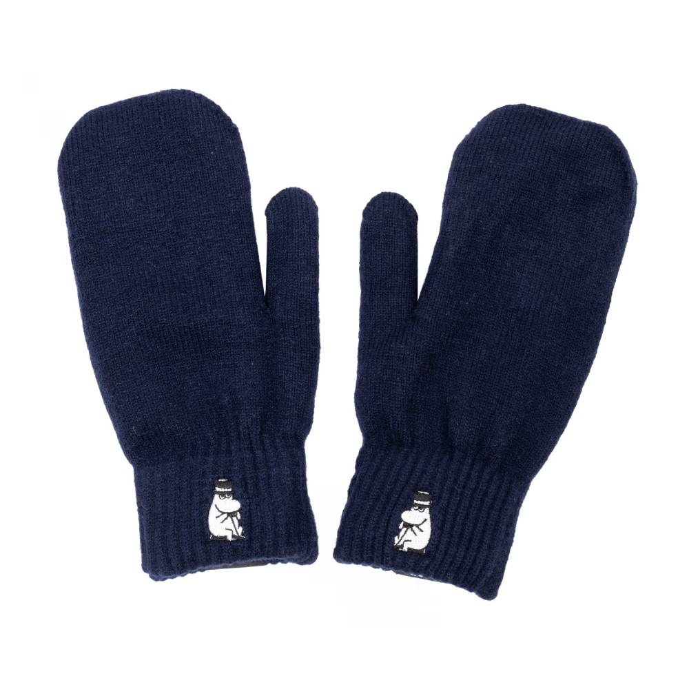 Moominpappa Fleece Mittens Adult Dark Blue - Nordicbuddies | Moomin Shop United States