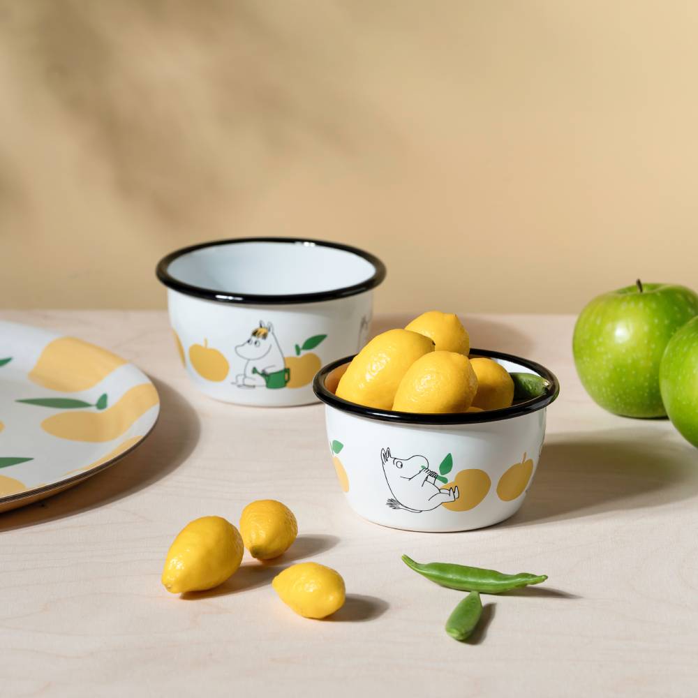 Moomin Joyfull Apples Tray 35cm Yellow - The Official Moomin Shop
