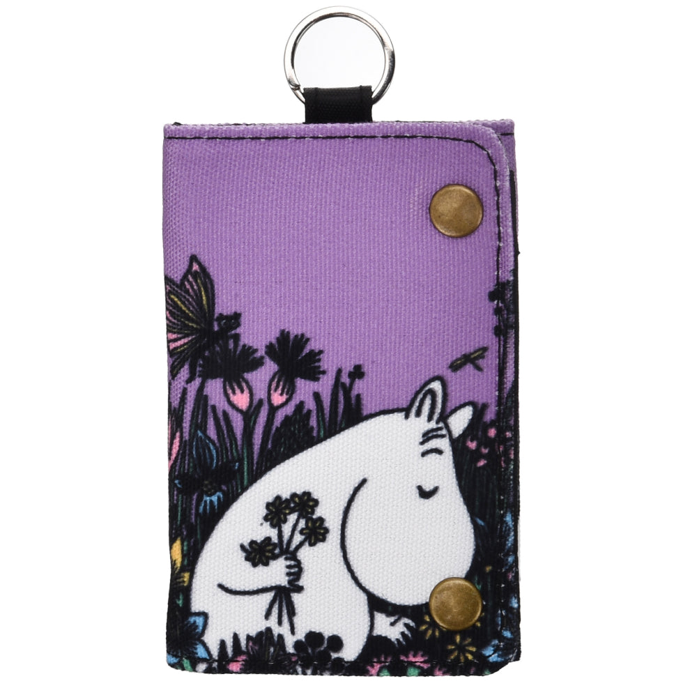 Moomin Flowers Canvas Wallet Purple - Nordicbuddies | Moomin Shop United States