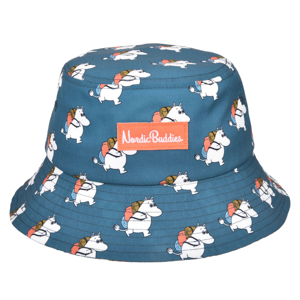 Moomintroll Adventuring Kids Bucket Hat Blue - Nordicbuddies | Moomin Shop United States