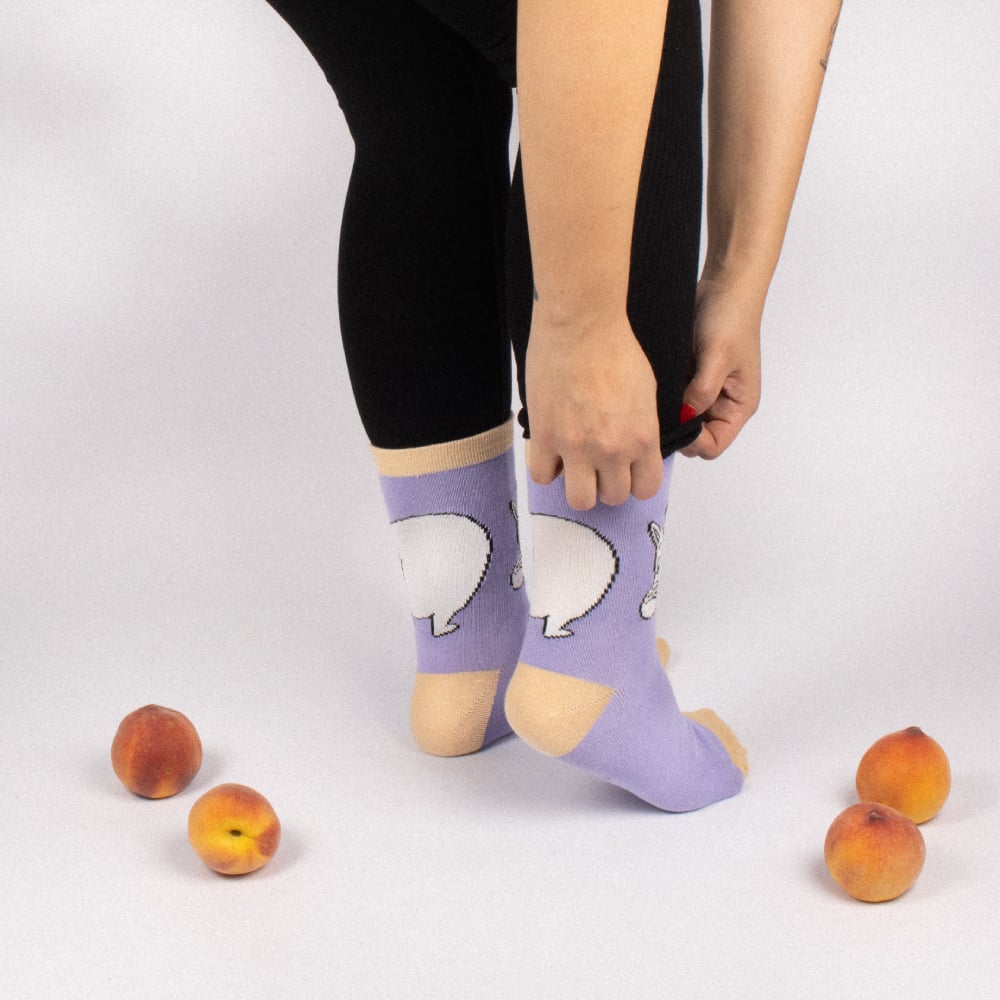 Moomintroll Butt Socks Lilac 6-11.5