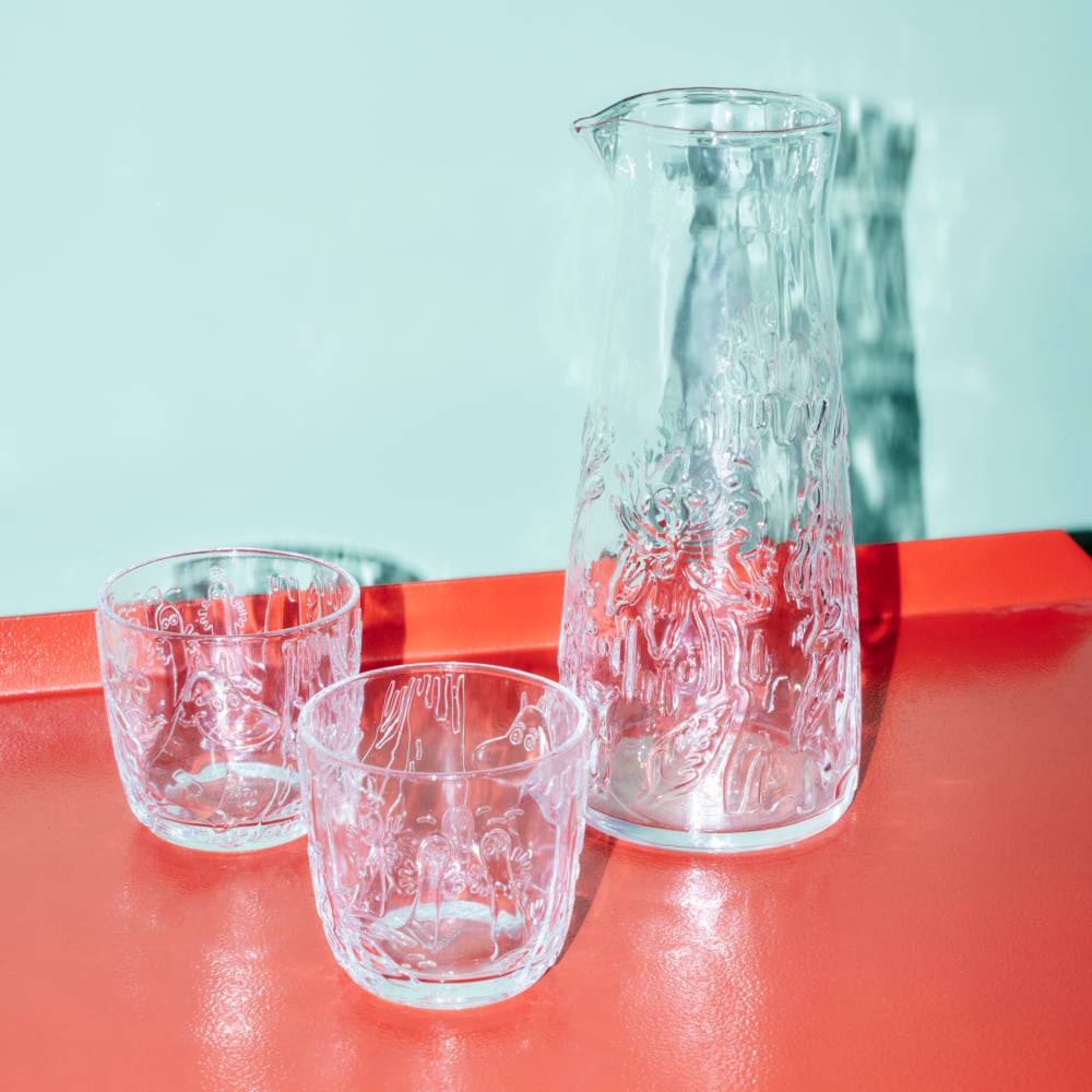 Moomin Clear Glass Pitcher 34 oz