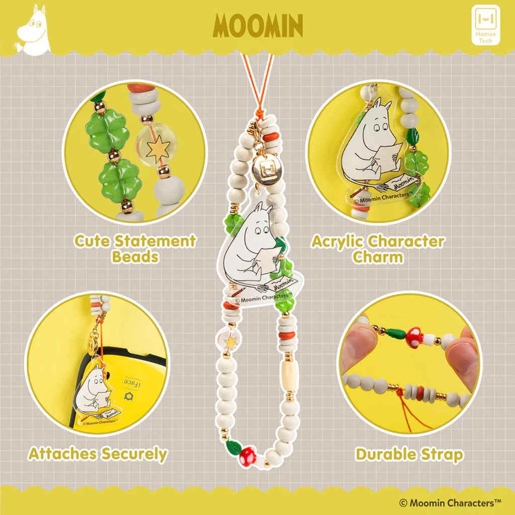 Moomin Beaded Charm Mobile Phone Wrist Strap