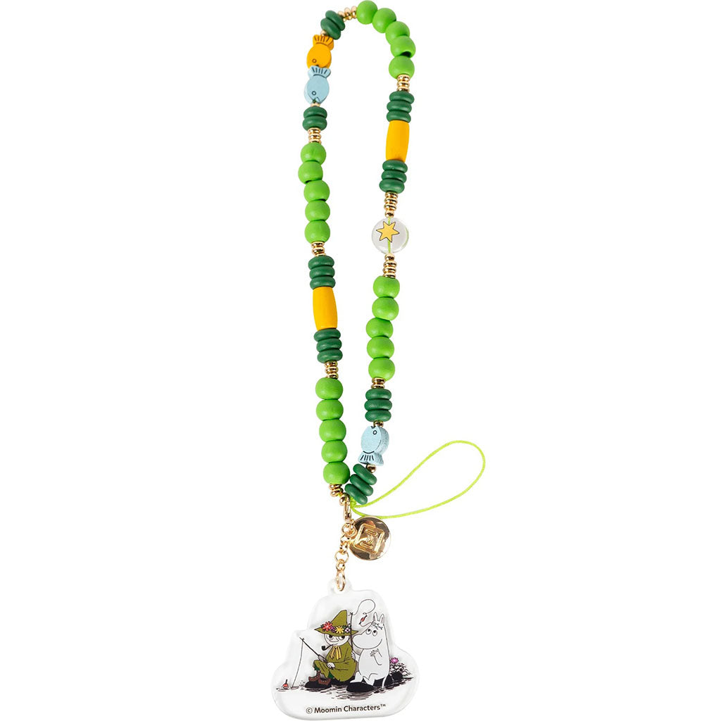 Moomin And Snufkin Beaded Charm Mobile Phone Wrist Strap | Moomin Shop United States