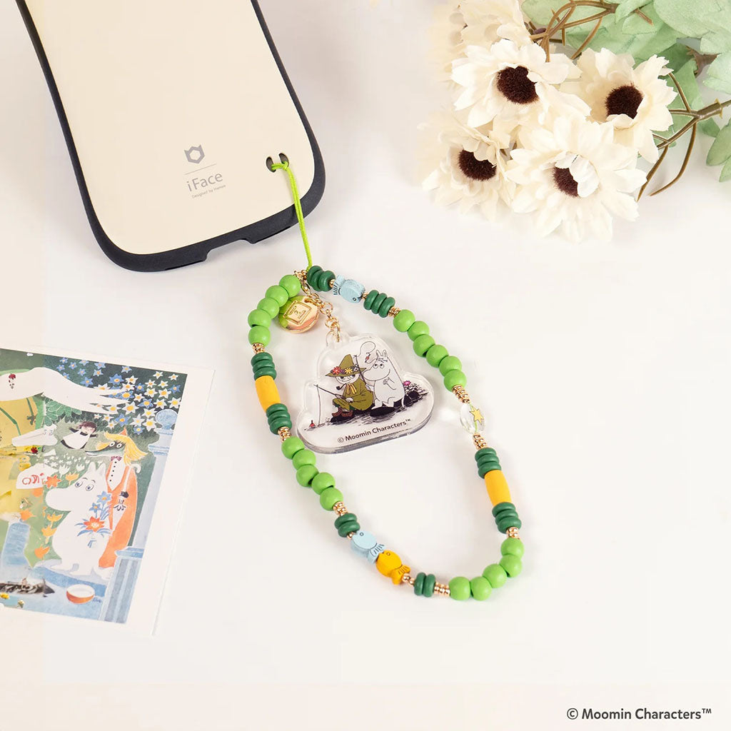 Moomin And Snufkin Beaded Charm Mobile Phone Wrist Strap