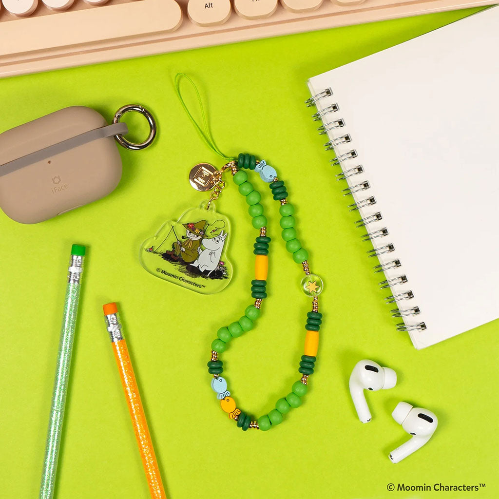 Moomin And Snufkin Beaded Charm Mobile Phone Wrist Strap