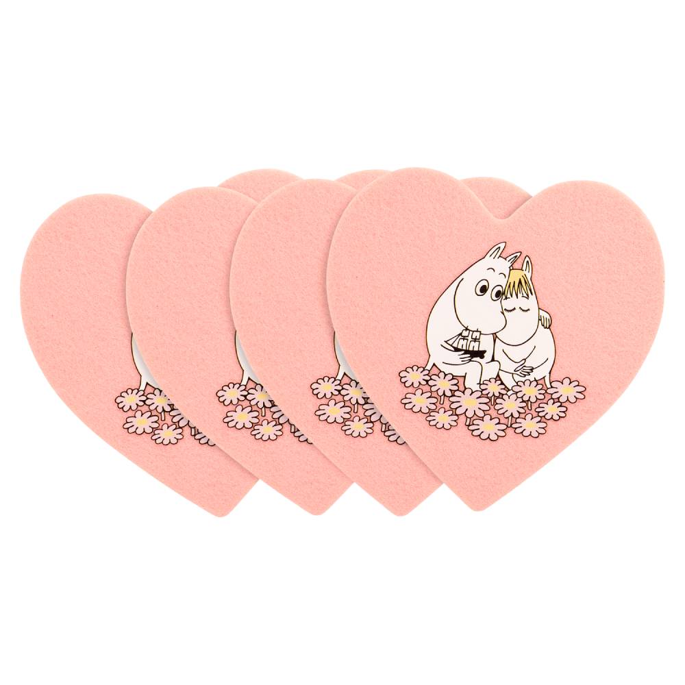 Moomin Together Coaster 4pcs Pink - The Official Moomin Shop