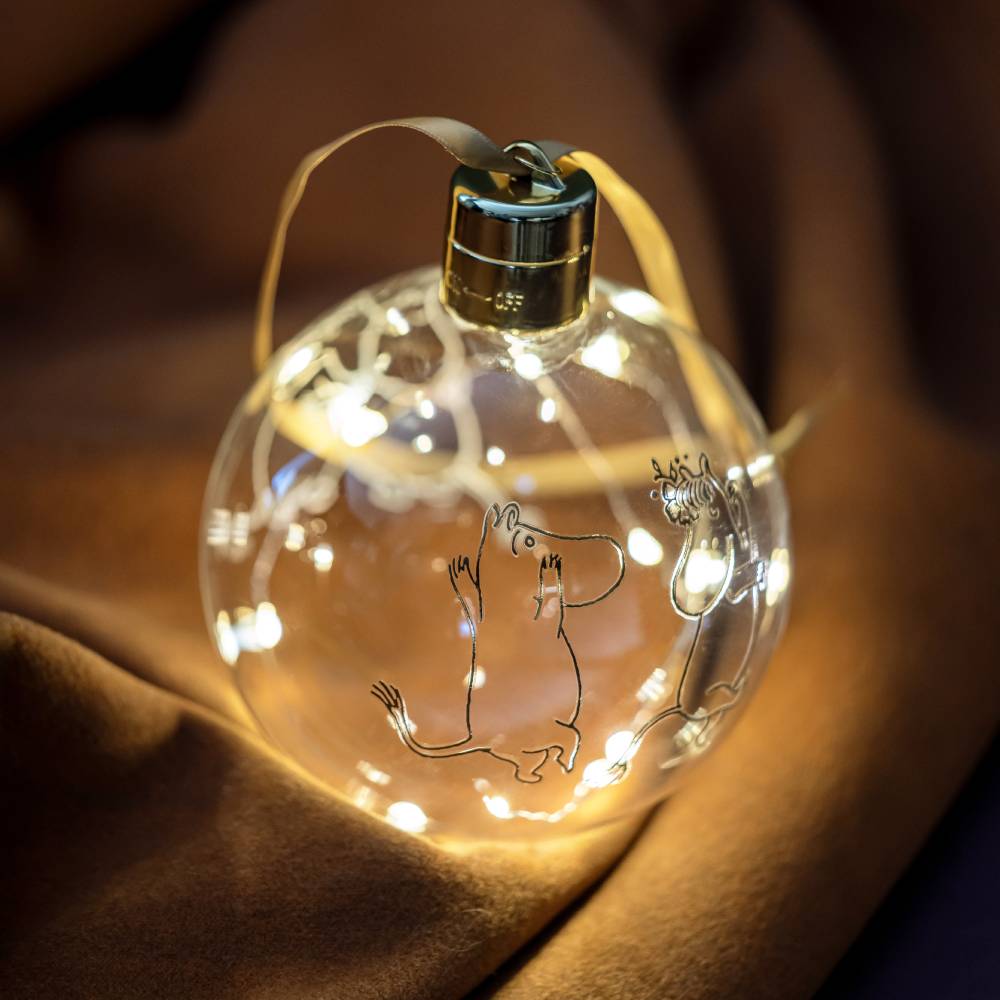 Moomin 80 Glass Bauble & LED Lights 11cm - The Official Moomin Shop