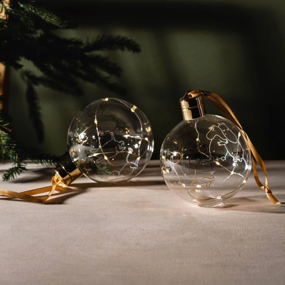 Moomin 80 Glass Bauble & LED Lights 11cm - The Official Moomin Shop