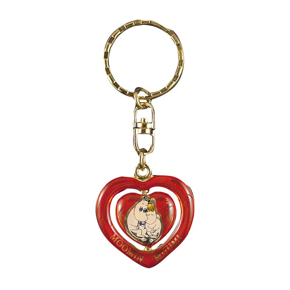 Moomintroll and Snorkmaiden Heart Keyring