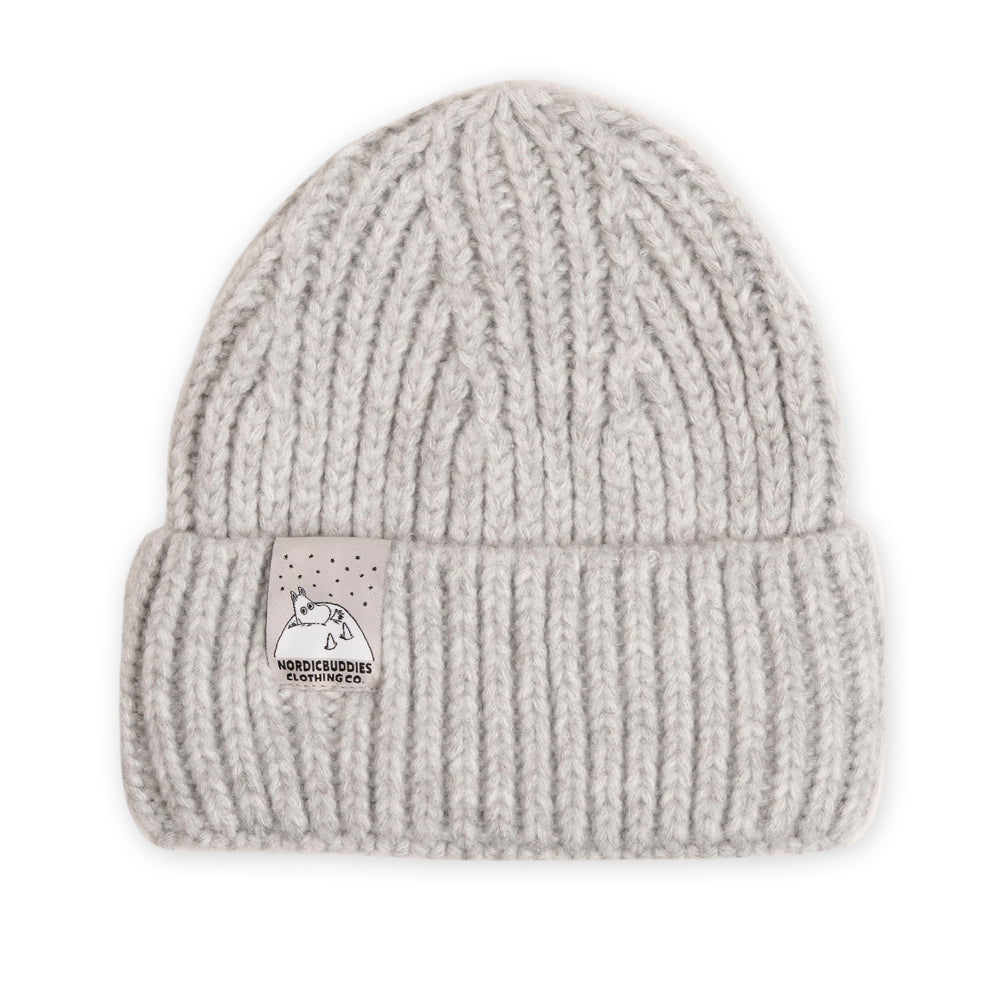 Moomintroll Beanie Adults Grey - Nordicbuddies | Moomin Shop United States