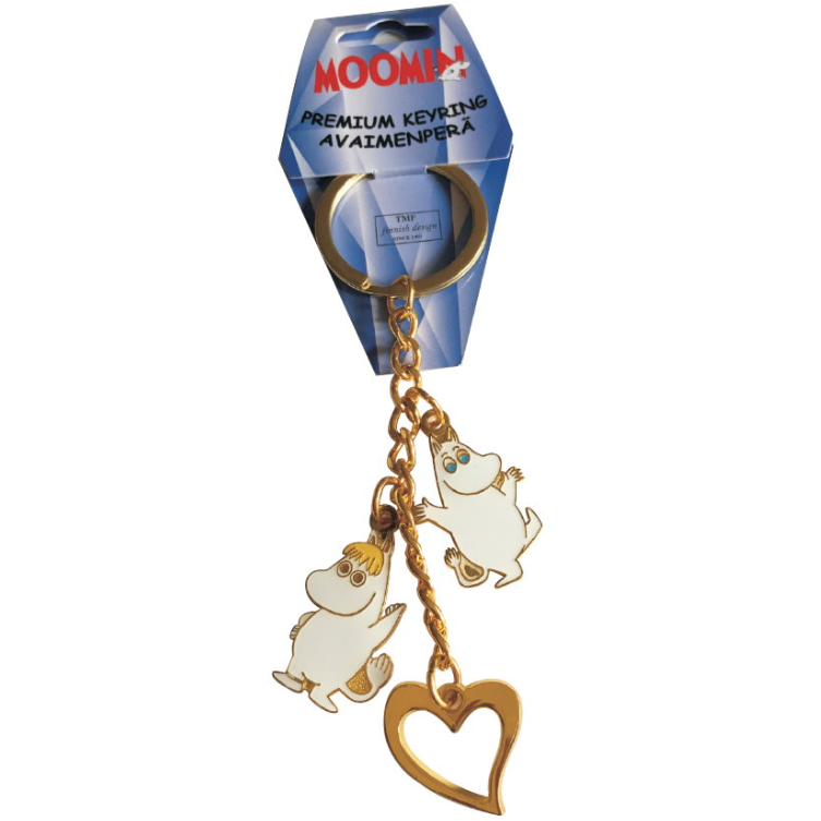 Moomintroll & Snorkmaiden Heart Metal Keyring - TMF Trade | Moomin Shop United States