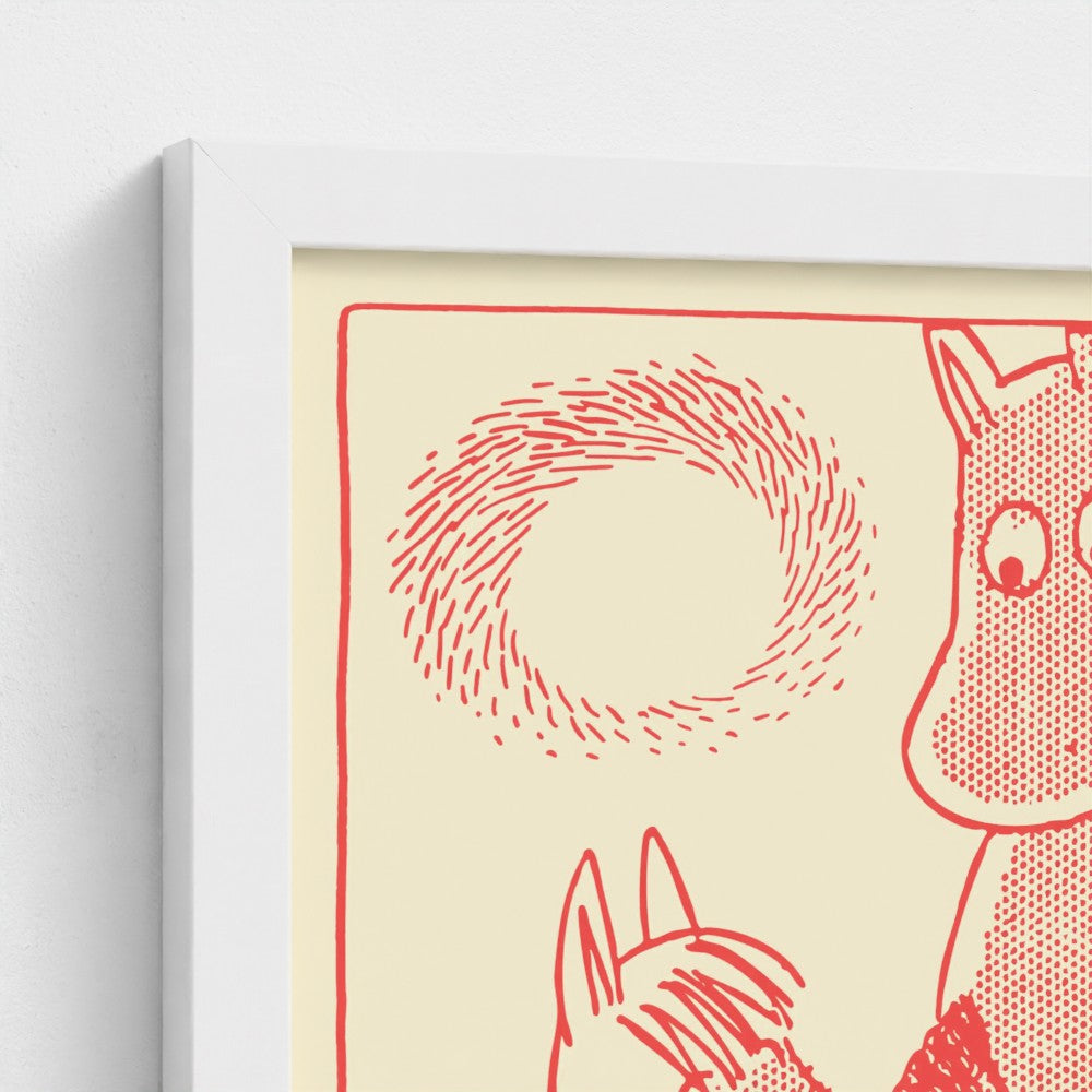Moomintroll & Snorkmaiden Romance Fine Art Framed Print