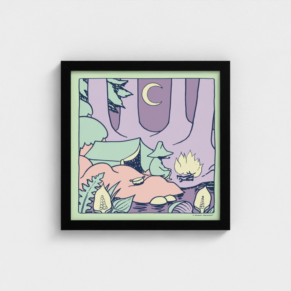 Snufkin Camping Fine Art Framed Print