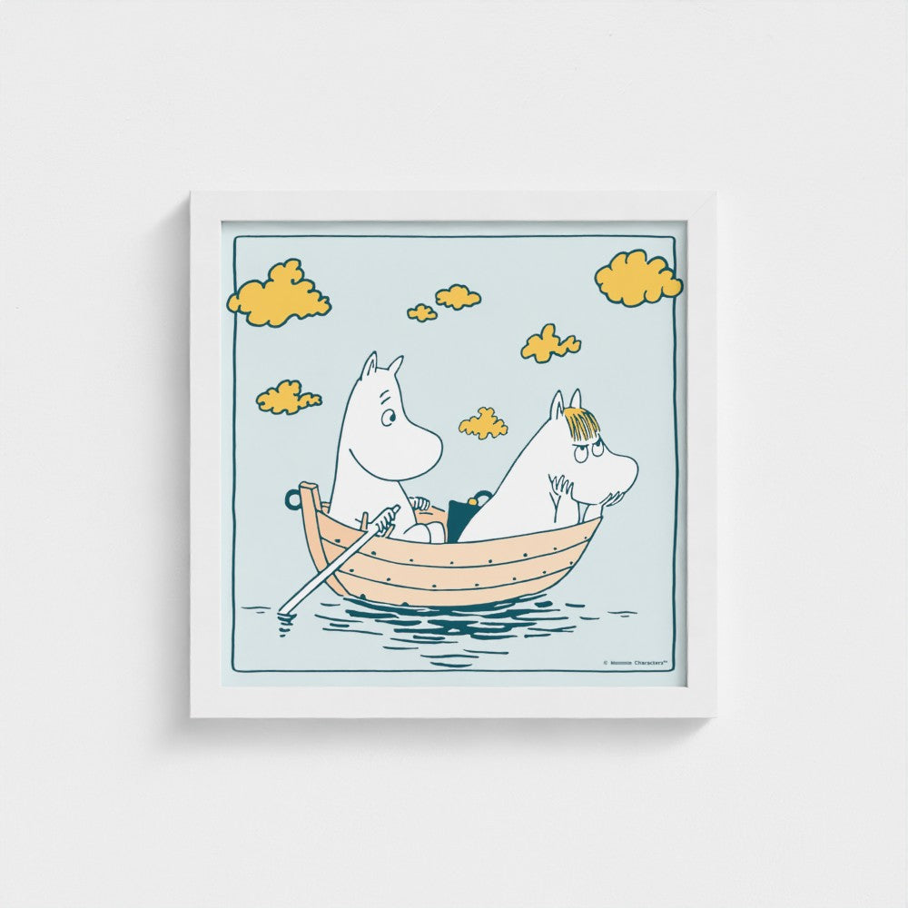 Moomintroll & Snorkmaiden Grumpy Sailing Fine Art Framed Print | Moomin Shop United States
