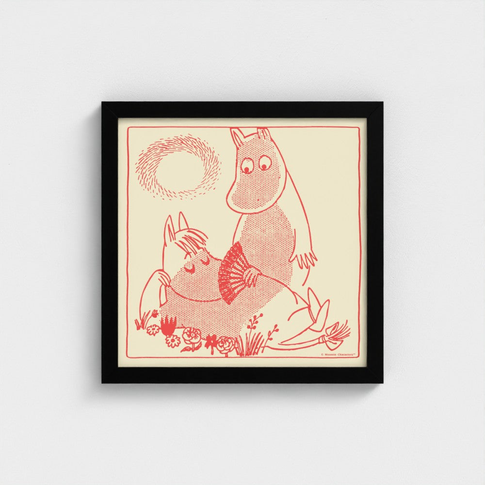 Moomintroll & Snorkmaiden Romance Fine Art Framed Print