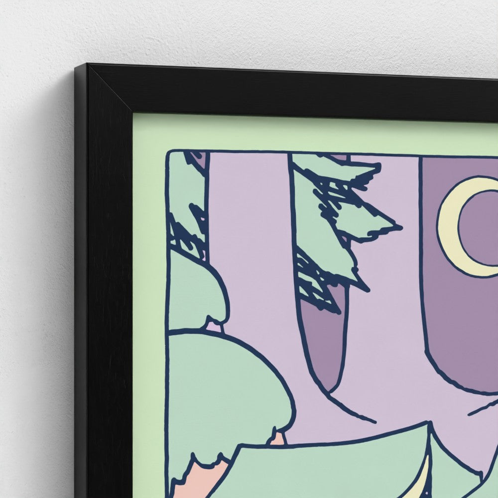Snufkin Camping Fine Art Framed Print