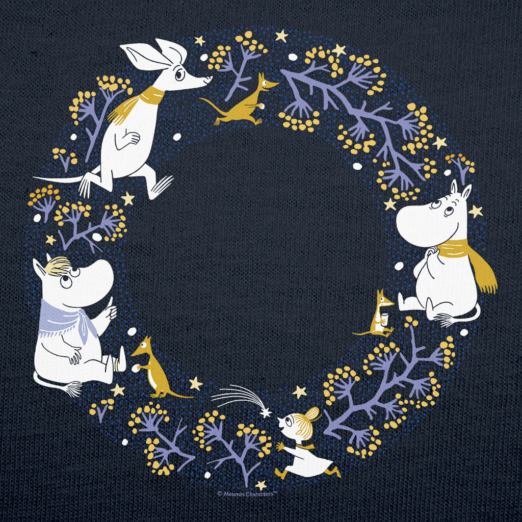 Moomin Moomintroll & Co Winter Wreath Adult T-Shirt