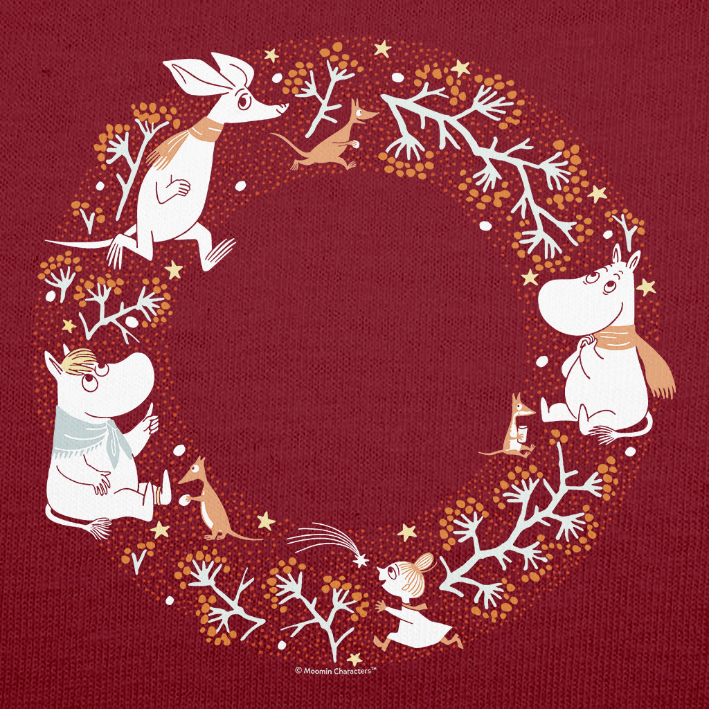 Moomin Moomintroll & Co Winter Wreath Adult T-Shirt
