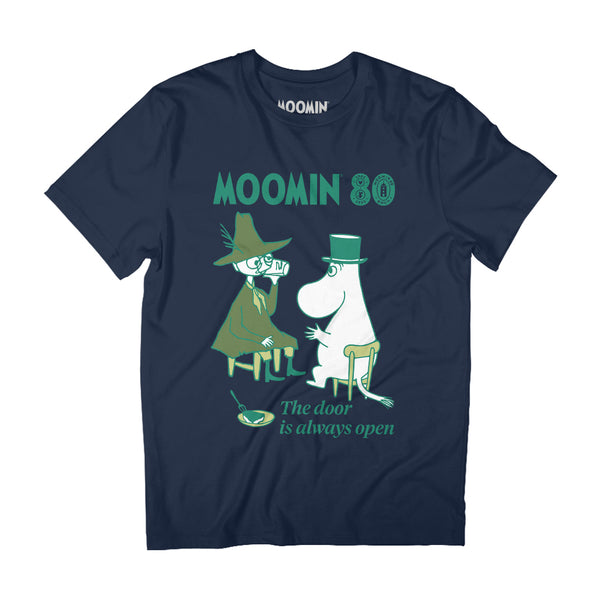 Moomin 80th Anniversary Snufkin & Moominpappa Sitting Adult T