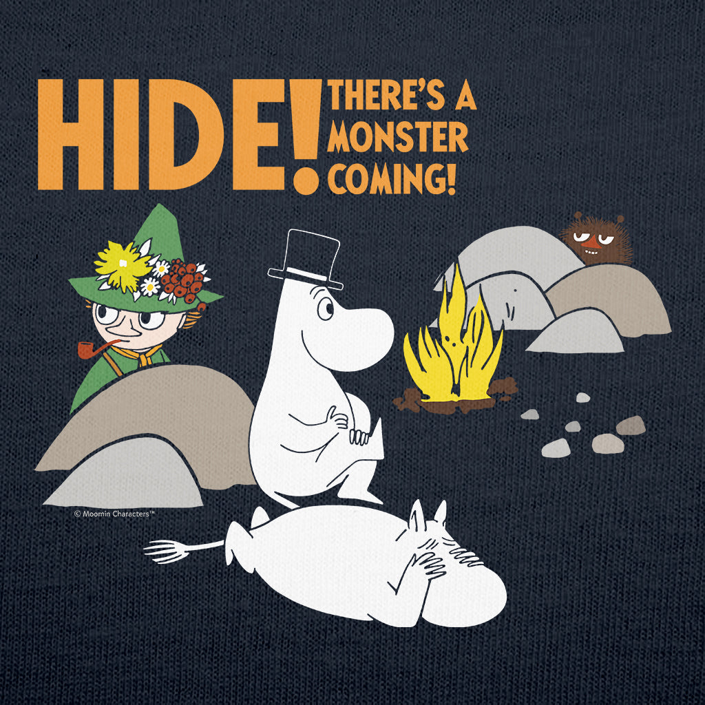 Moomin Hide There's A Monster Coming! Adult T-Shirt