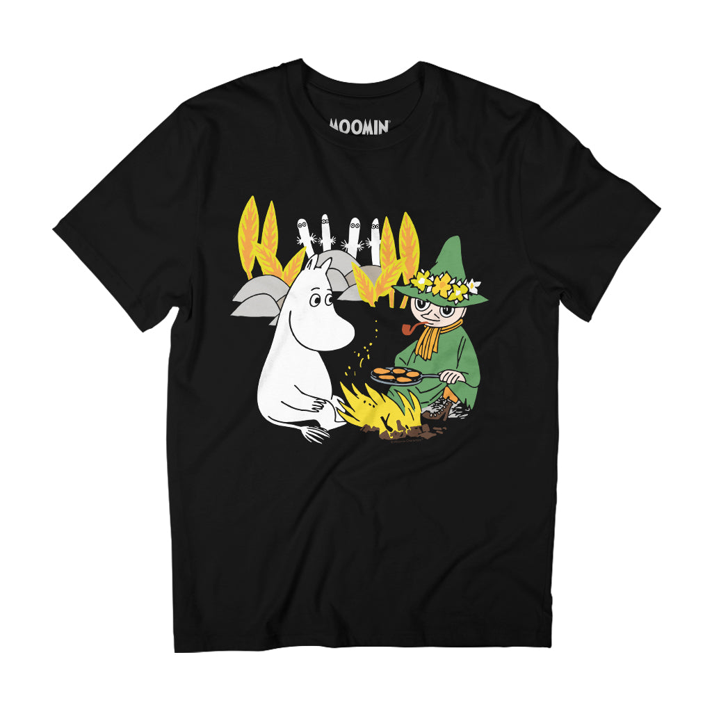 Moomin Moomintroll & Snuffkin Campfire Spooky Hattifatteners Adult T-Shirt | Moomin Shop US