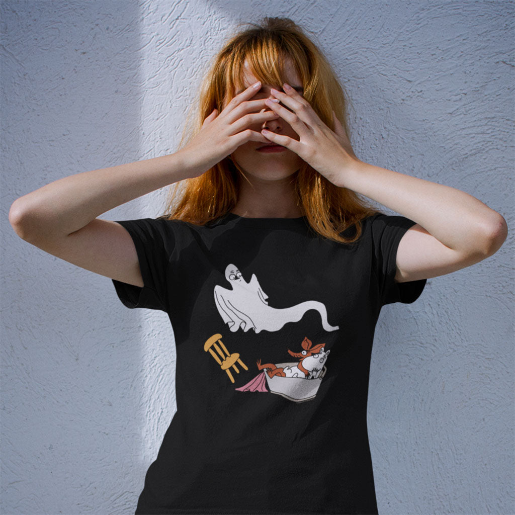 Moomin Moomintroll & Sniff Scared By Spooky Ghost Women's T-Shirt