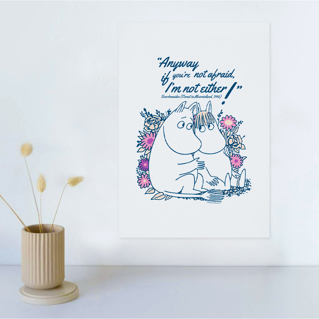 Moomin Not Afraid Comet In Moominland Snorkmaiden Quote Print