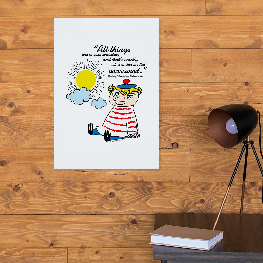 Moomin Very Uncertain Moominland Midwinter Too-Ticky Quote Print