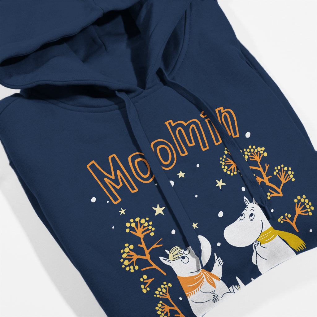 Moomin Winter Solstice Moomintroll & Snorkmaiden In The Snow Adult Hoodie