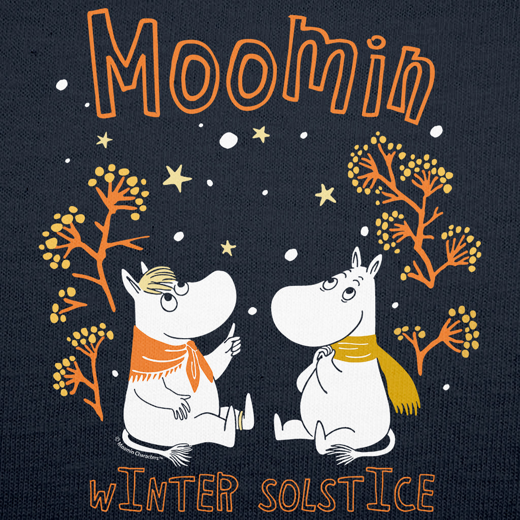 Moomin Winter Solstice Moomintroll & Snorkmaiden In The Snow Adult Hoodie