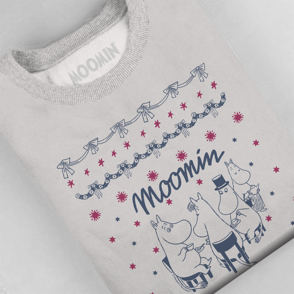 Moomin Moomintroll Snorkmaiden & Co Festive Pattern Adult Sweatshirt
