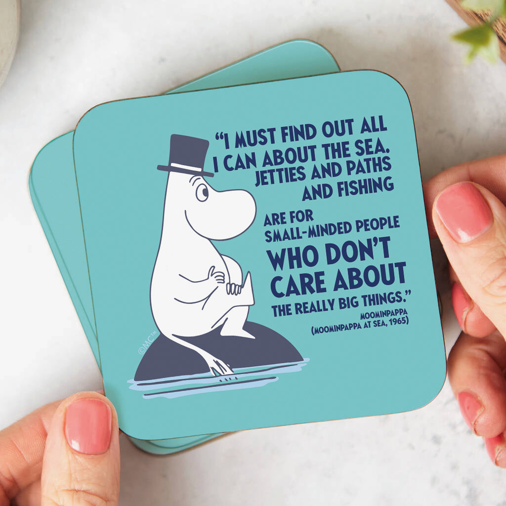 Moomin Really Big Things Moominpappa At Sea Quote Wooden Single Coaster