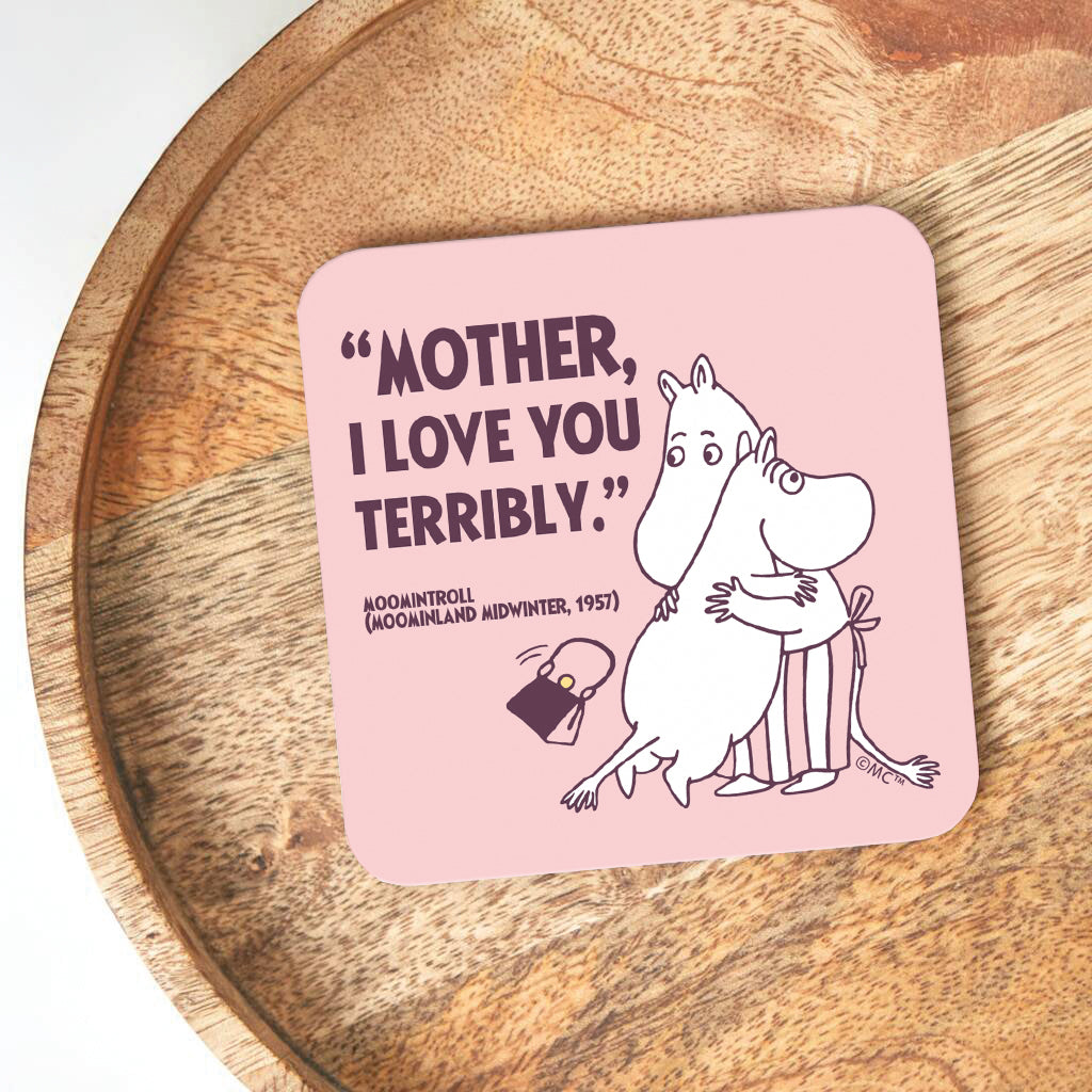 Moomin I Love You Moominland Midwinter Moomintroll Quote Wooden Single Coaster