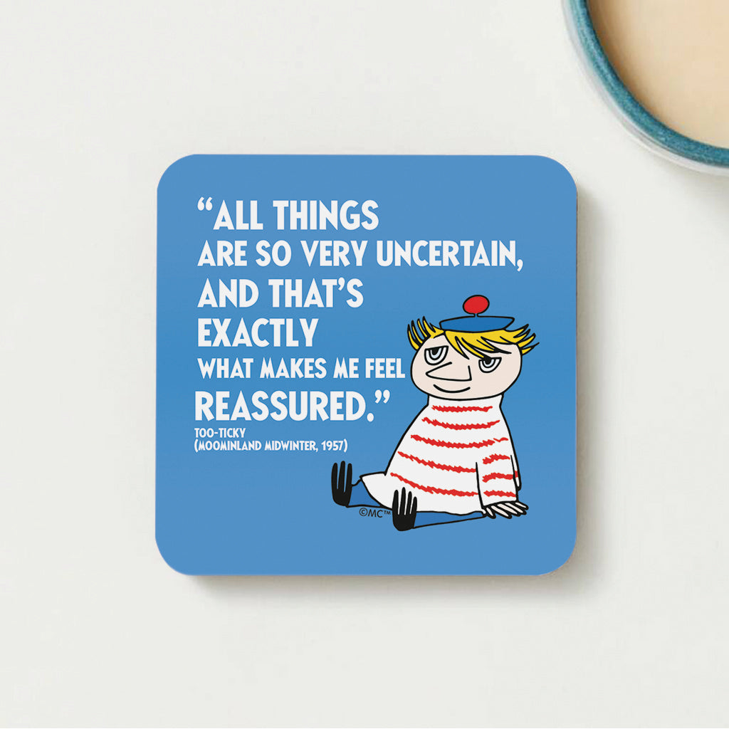 Moomin Very Uncertain Moominland Midwinter Too-Ticky Quote Wooden Single Coaster