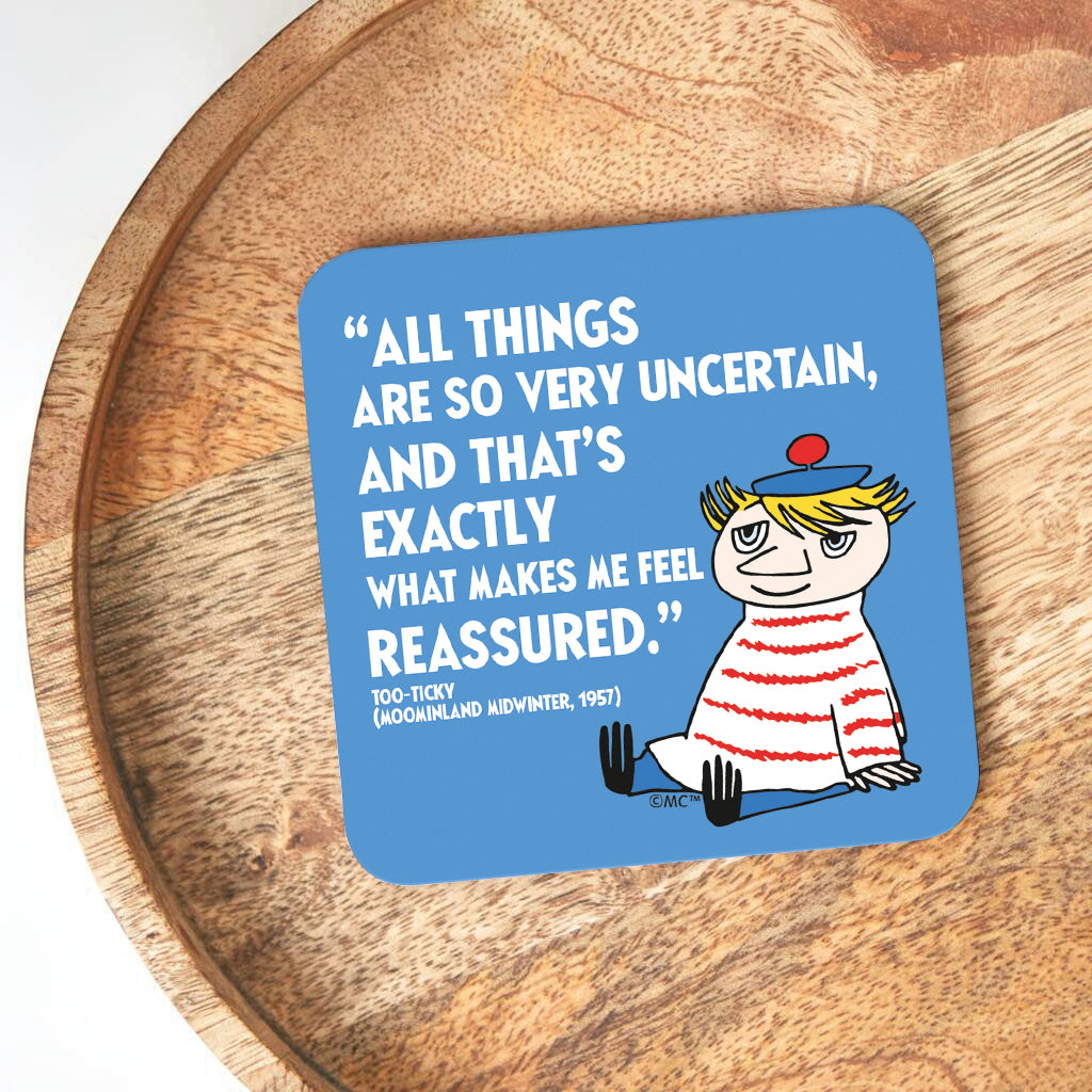 Moomin Very Uncertain Moominland Midwinter Too-Ticky Quote Wooden Single Coaster