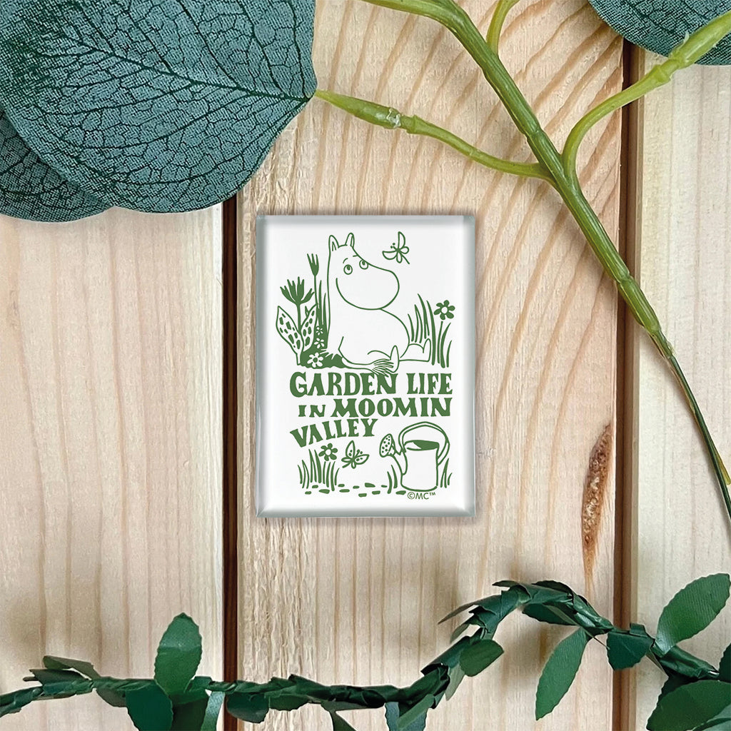 Moomin Garden Life In Moomin Valley White Glass Fridge Magnet
