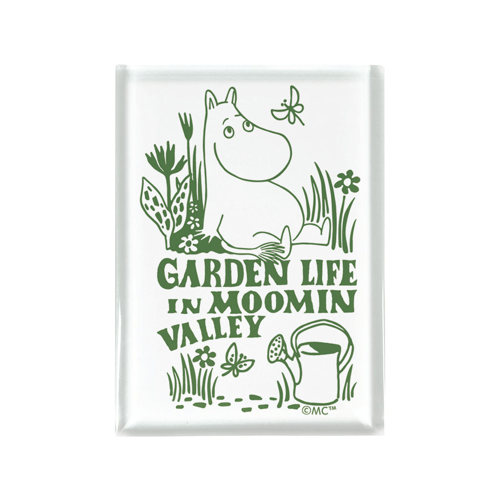Moomin Garden Life In Moomin Valley White Glass Fridge Magnet