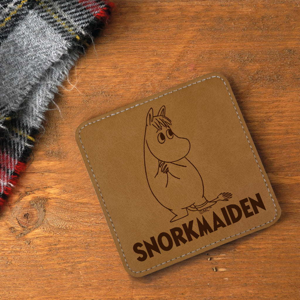 Moomin Snorkmaiden Faux Leather Square Coaster