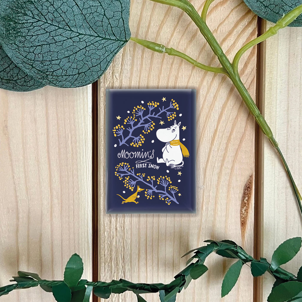 Moomin First Snow Blue Glass Fridge Magnet