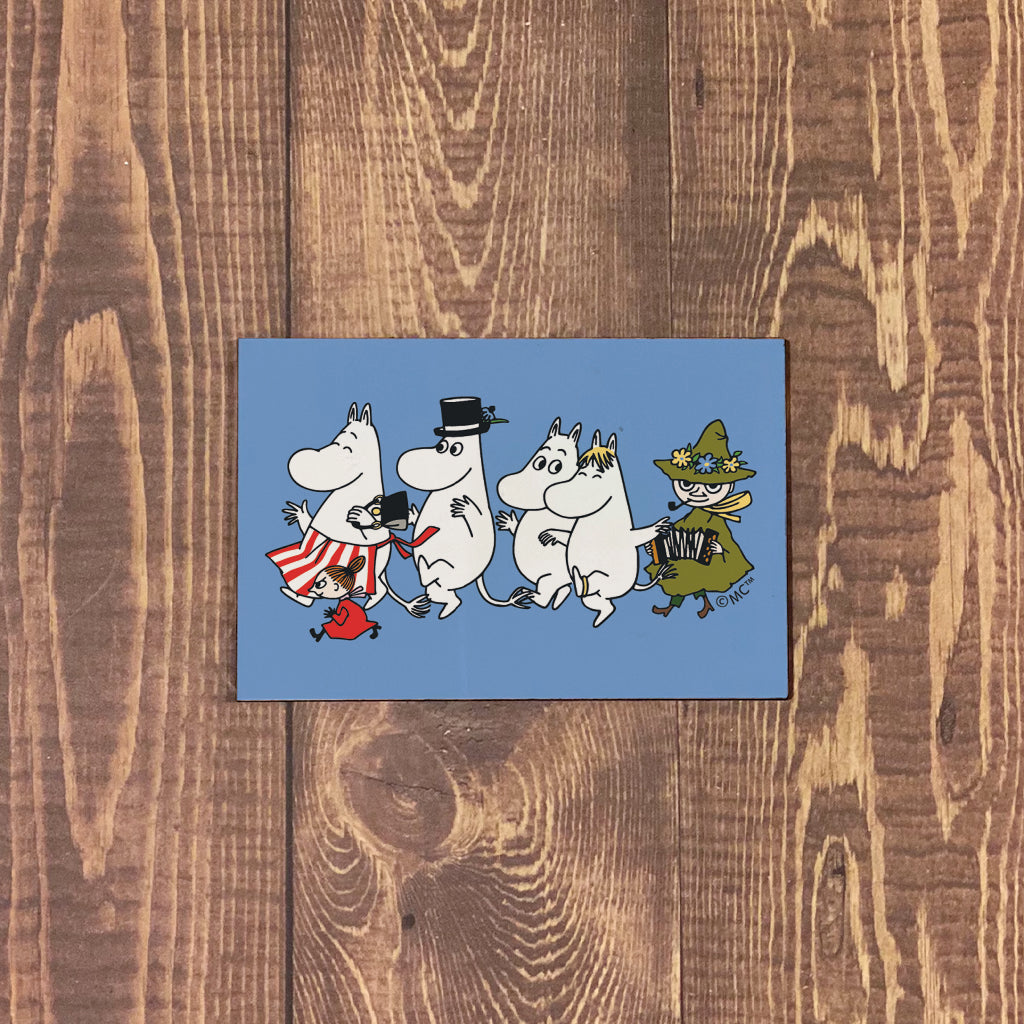 Moomin Family Walking Wooden Fridge Magnet