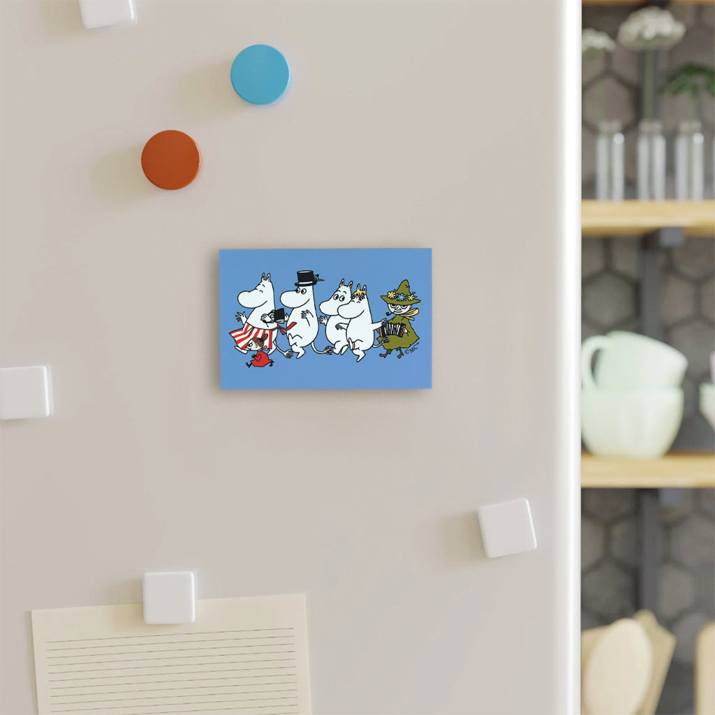 Moomin Family Walking Wooden Fridge Magnet