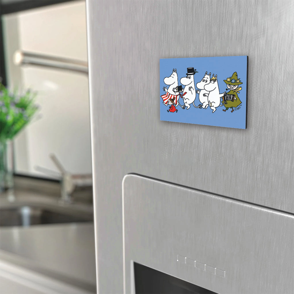 Moomin Family Walking Wooden Fridge Magnet