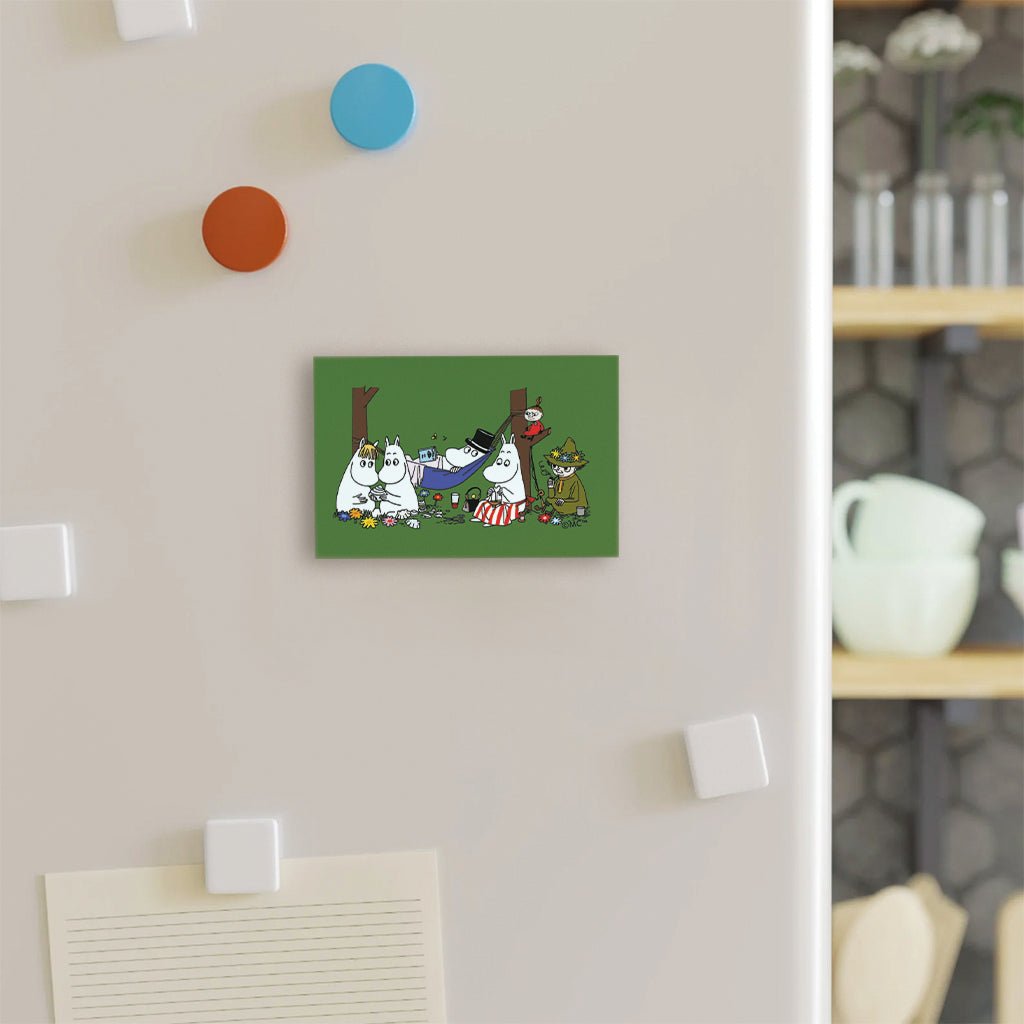 Moomin Family Camping Wooden Fridge Magnet