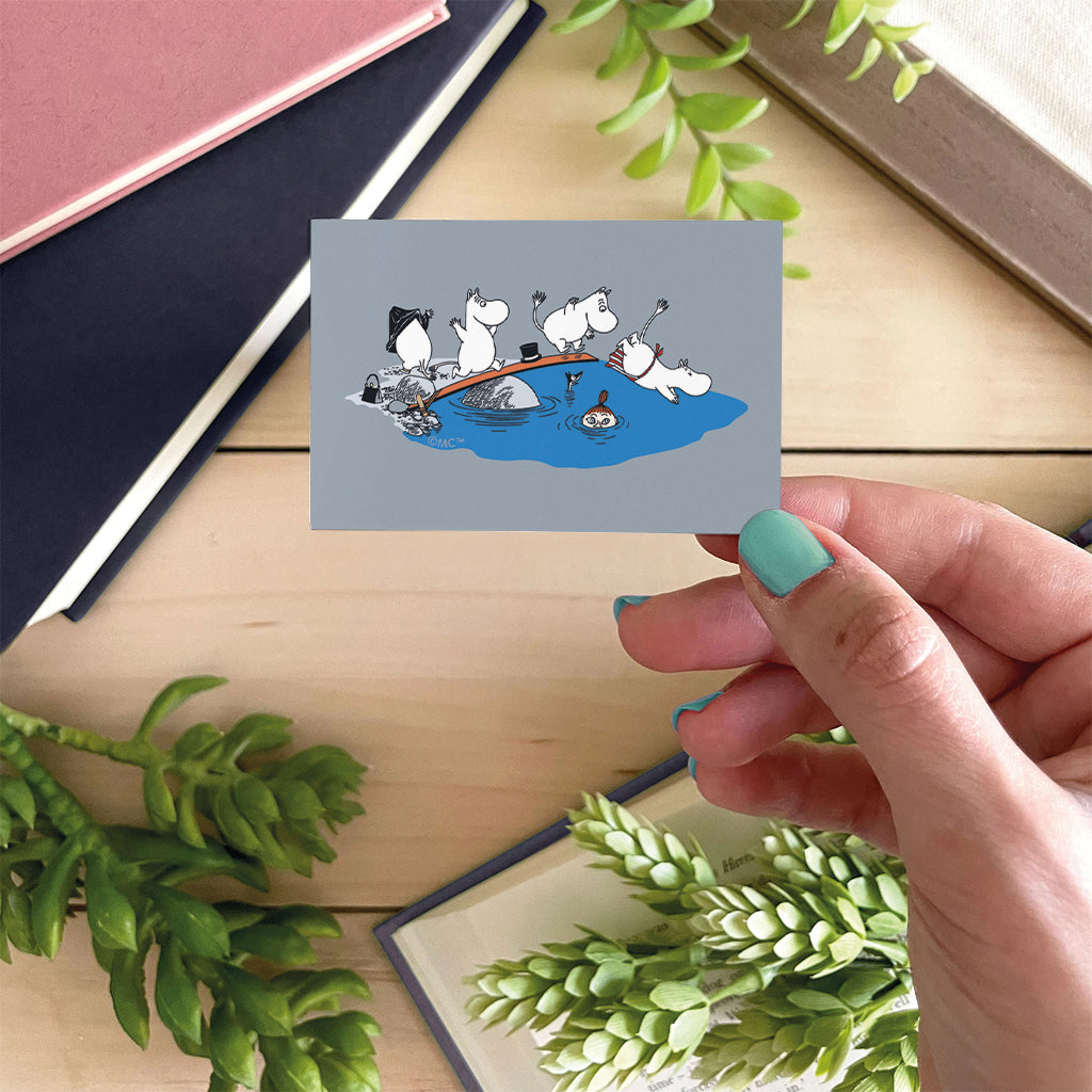 Moomin Family Swimming Wooden Fridge Magnet