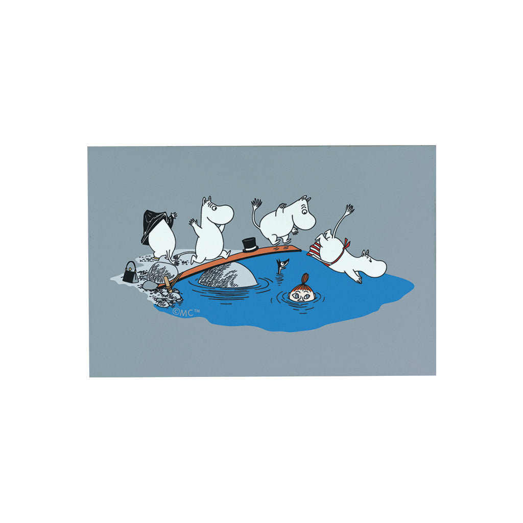 Moomin Family Swimming Wooden Fridge Magnet