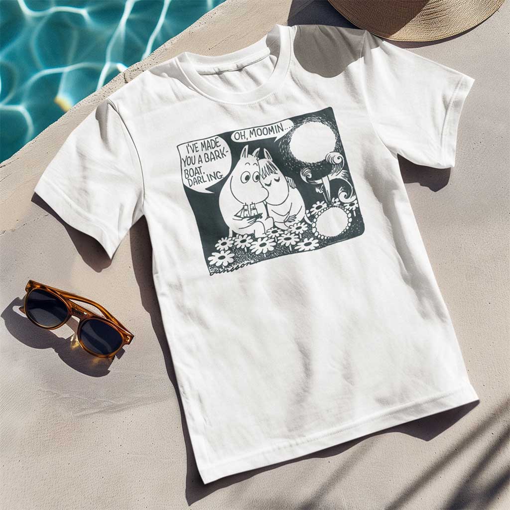 Moomin Love Moomintroll & Snorkmaiden Bark Boat Adult T-Shirt