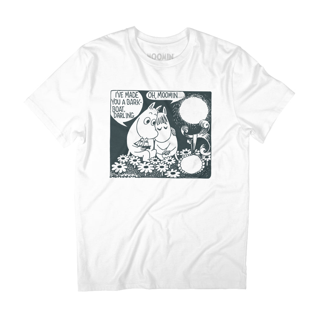 Moomin Love Moomintroll & Snorkmaiden Bark Boat Adult T-Shirt | Moomin Shop US