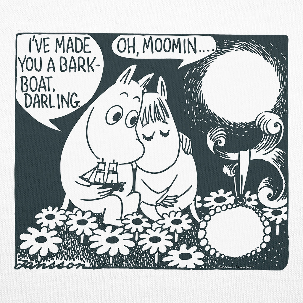 Moomin Love Moomintroll & Snorkmaiden Bark Boat Adult T-Shirt